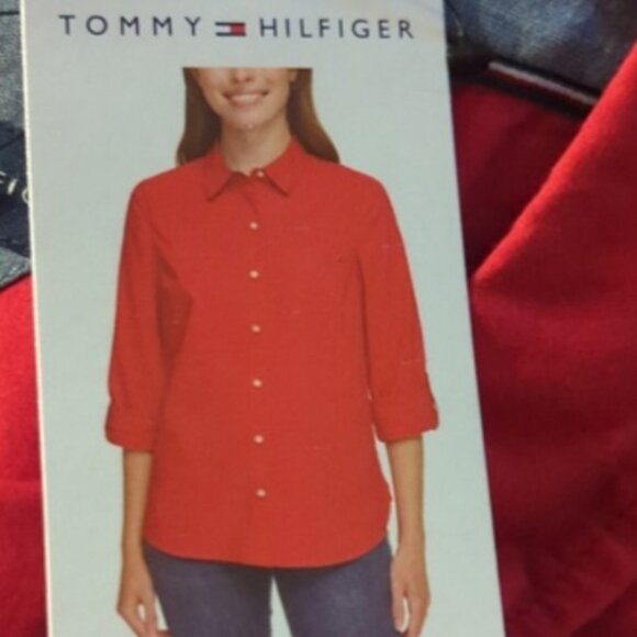 XL Tommy Hilfiger l Women's Short Cuffed Shirt - Picture 4 of 4